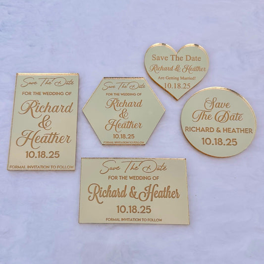 Acrylic Save The Dates Magnets (Heart)
