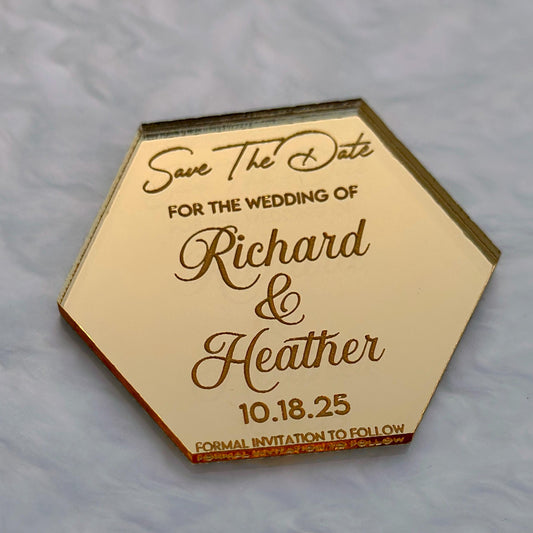 Acrylic Save The Dates Magnets (Heart)