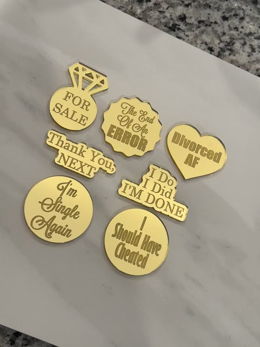 Divorce Party Toppers